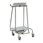 En stabil Novocal-enhedsvogn af metal med fire hjul, en flad nederste hylde, en øverste stang og sidekroge - ideel til kombination med Novocal affaldssamler "Genius Plus" ramme rustfrit stål (pakke 1 stk).