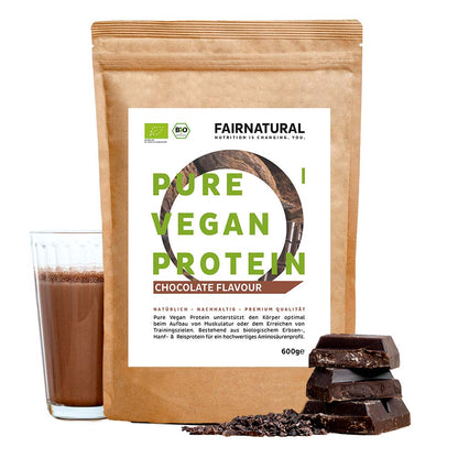 Økologisk vegansk proteinpulverchokolade uden soja