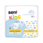 Seni Kids Junior Extra inkontinensbukser fra TZMO Deutschland GmbH til børn fra 15 kg leveres i en farverig pakke med sol- og sky grafik samt Extra Dry System-symbolet og indeholder 30 stykker.