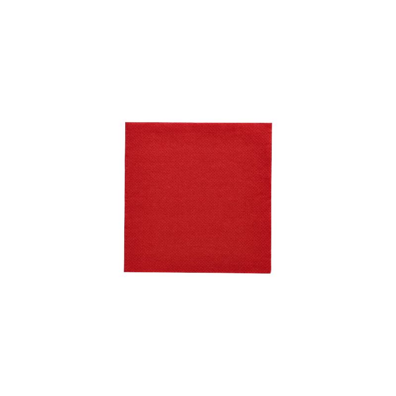 Servietterne "DAILY Collection" fra PAPSTAR GmbH med 1/4 fold og målene 24 cm x 24 cm i ensfarvet rød er fremragende til en elegant borddekoration og skiller sig smukt ud fra den hvide baggrund.