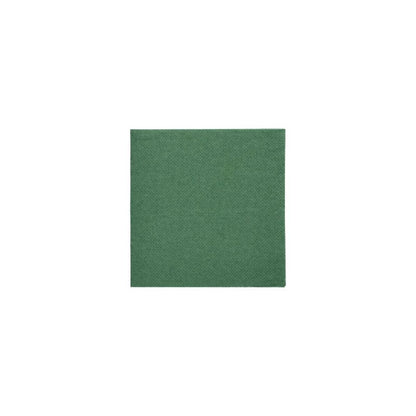 Et stykke 24 cm x 24 cm store PAPSTAR-servietter fra "DAILY Collection" med grønt design på hvid baggrund fungerer som en bæredygtig borddekoration og giver enhver atmosfære et miljøvenligt præg.