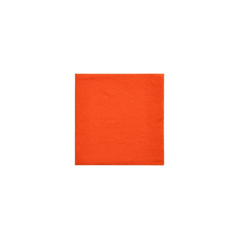 PAPSTAR "DAILY Collection" servietter 1/4-fold, i størrelsen 24 cm x 24 cm i orange, ideel til bæredygtig borddekoration, er placeret centralt på en hvid baggrund.