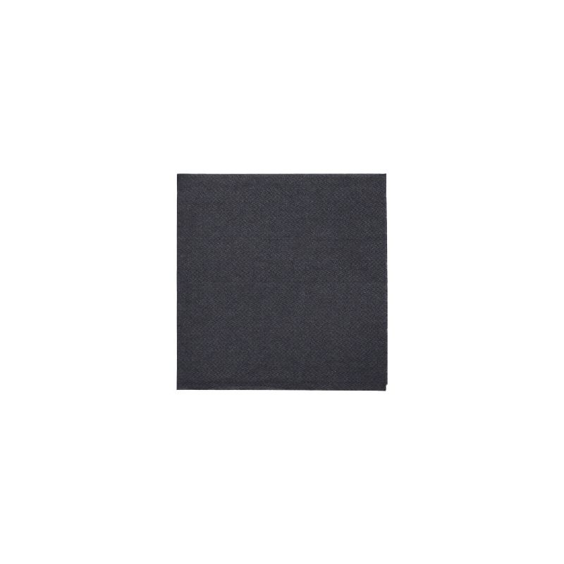 De mørkegrå servietter "DAILY Collection" fra PAPSTAR GmbH i formatet 24 cm x 24 cm med 1/4 fold forskønner din borddekoration på hvid baggrund og indkapsler bæredygtighed.