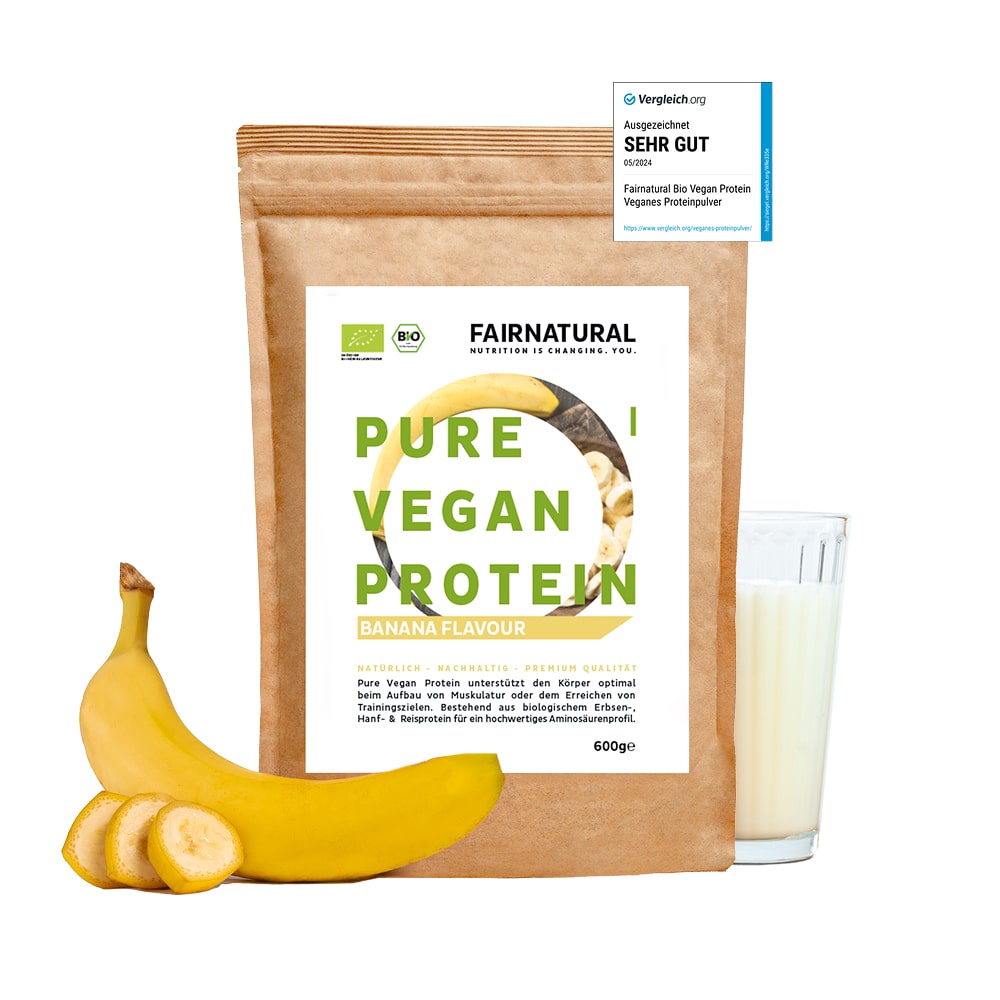 Økologisk vegansk proteinpulver banan uden soja
