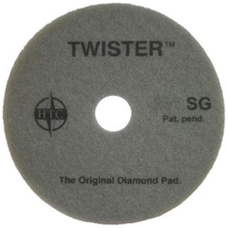 Twister Pad 10000 fra Diversey Deutschland GmbH & Co. OHG er en rund, grå pude med et midterhul, ideel til rengøring og polering af hårde gulve.