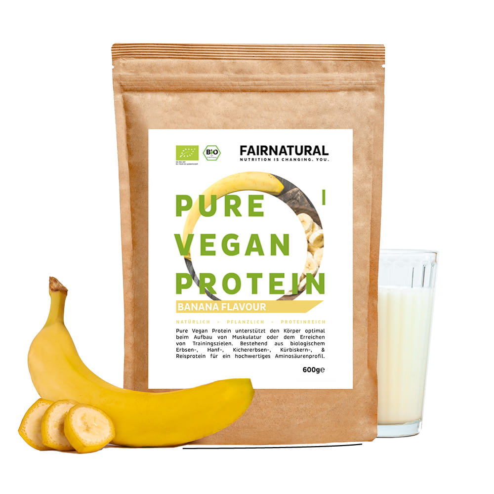 Økologisk vegansk proteinpulver banan uden soja