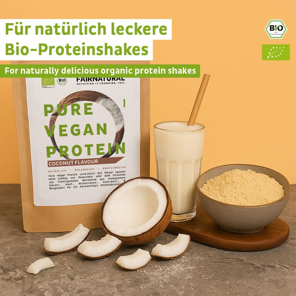 Organisk vegansk proteinpulver kokosnød uden soja
