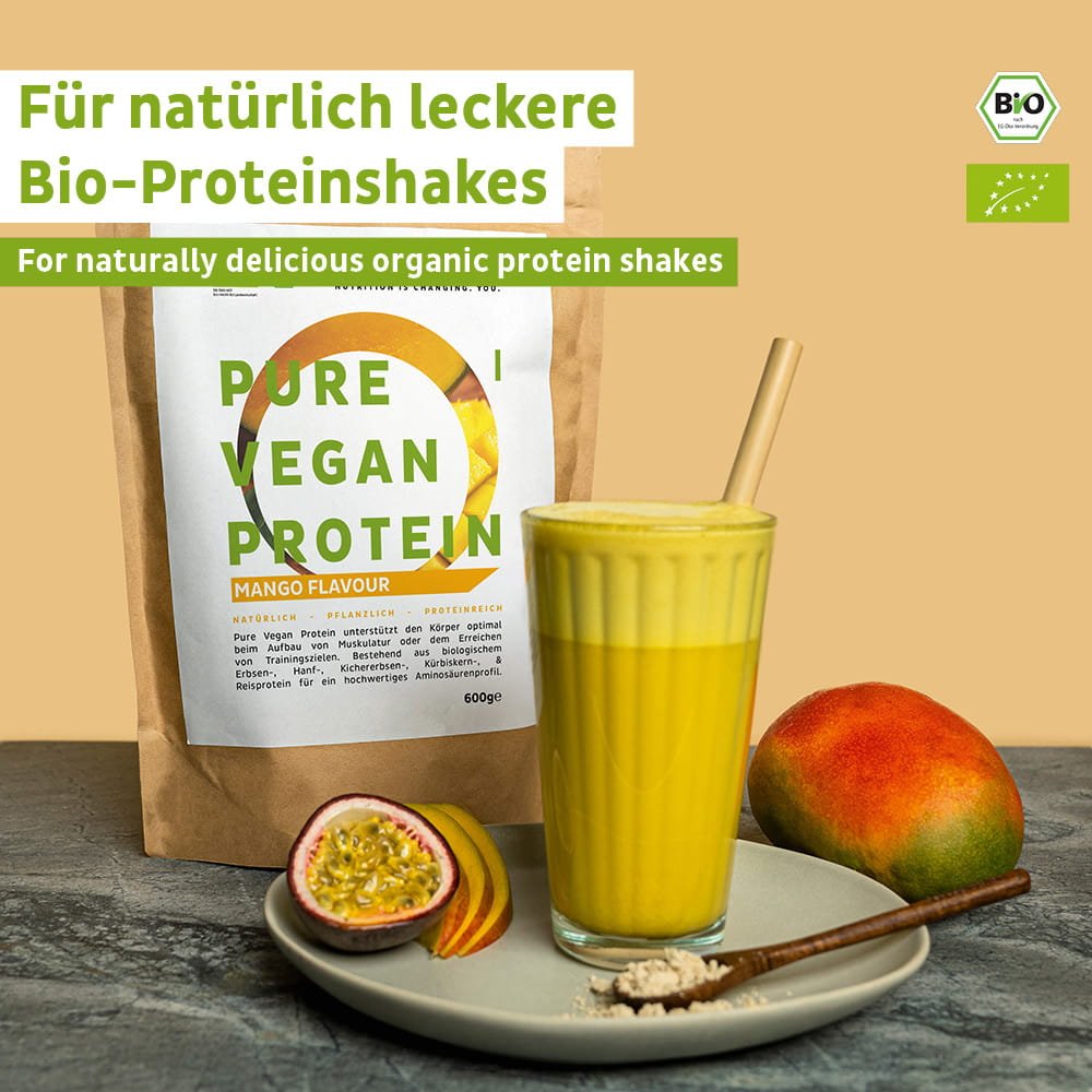 Økologisk vegansk proteinpulver mango uden soja