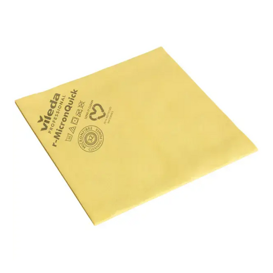 Vileda Professional R-Nanotech Micron Microfiber Cleaning Cloth Yellow-38x40 cm | Pakke (5 stykker)