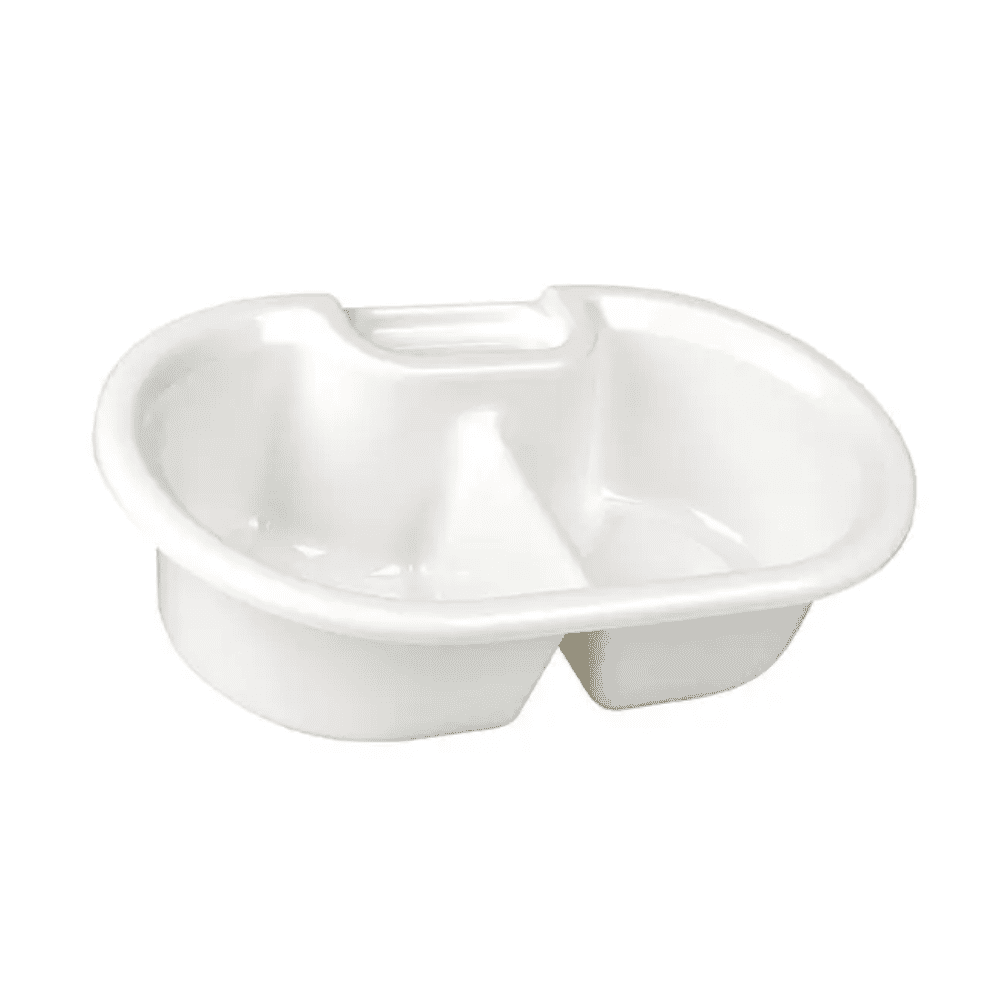 Vaskebaljen med sæbeskål fra Servoprax GmbH med målene 40 x 25 x 11 cm er en hvid dobbeltvaskebalje i plastik med et centralt håndtag, ideel til vask eller organisering med den ekstra komfort af en sæbeskål.