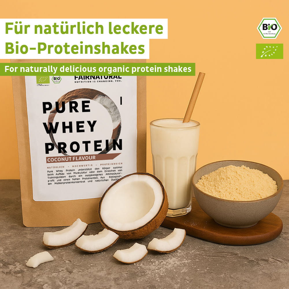 Økologisk valleproteinpulver kokosnød