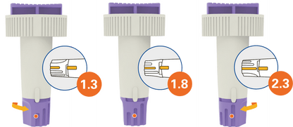 Alphacheck TRI sikkerhedslancetter 23G | Pakke (100 stk.)