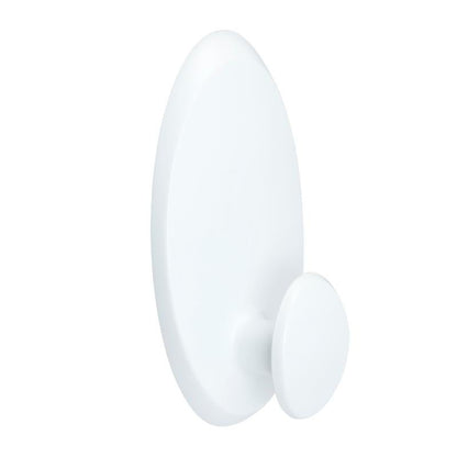 3M Deutschland GmbH Command™ tøjkrog, 17019-FGN, en hvid, oval vægkrog med rund tap, tilbyder vægmontering uden boring og fungerer som en praktisk, genanvendelig krog på hvid baggrund.