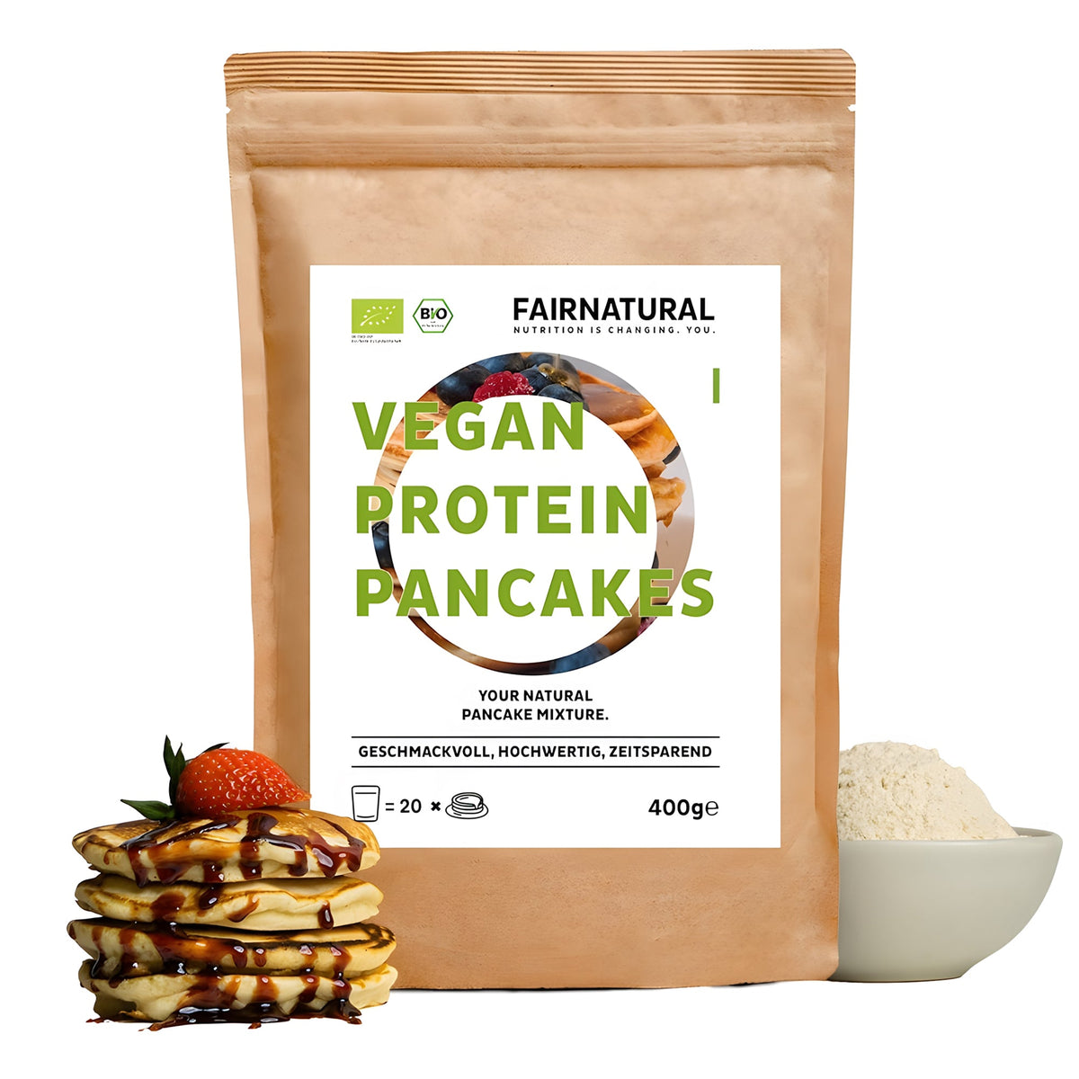 Økologiske proteinpandekager veganske