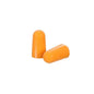 To orange 3M™ ørepropper uden snor (pakke med to, 1100P | 1 stk) fra 3M Deutschland GmbH er afbildet på hvid baggrund, en stående og en liggende, for at understrege den effektive støjdæmpning.