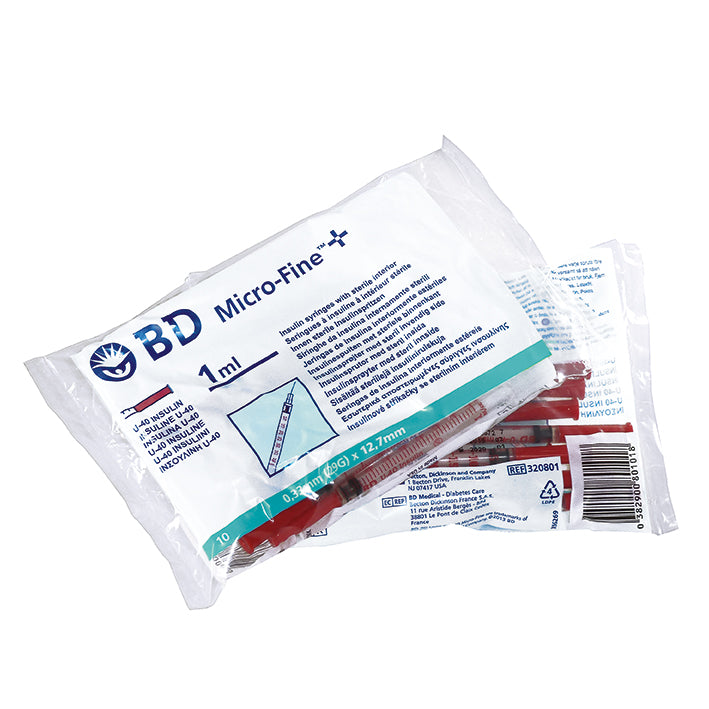 Micro-Fine Plus insulinsprøjte U40 med kanyle, 1ml, 0,33 x 12,7 mm | Pakke (100 stk.)