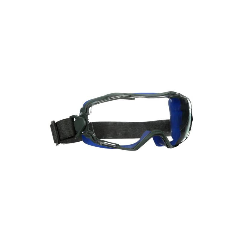 3M™ GoggleGear™ 6000 Full Vision sikkerhedsbriller, blå stel, neoprenrem, Scotchgard™ anti-dug/anti-ridsebelægning (K&N), klar linse, GG6001NSGAF-BLU-EU, 10 pr. pakke | Pakke (1 stk)