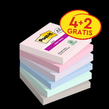 Post-it® Super Sticky Notes, Soulful Collection, 76 mm x 76 mm, Promotion, 90 ark/pude, 4 puder + 2 gratis/pakke, 100 % PEFC, SGSCH-PEFC-COC-110078 | Pakke (6 stk.)