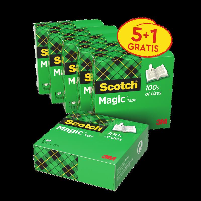 Scotch® Magic™ usynlig tape værdipakke 6 ruller 19 mm x 33 m | Pakke (6 ruller)