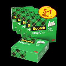 Scotch® Magic™ usynlig tape værdipakke 6 ruller 19 mm x 33 m | Pakke (6 ruller)
