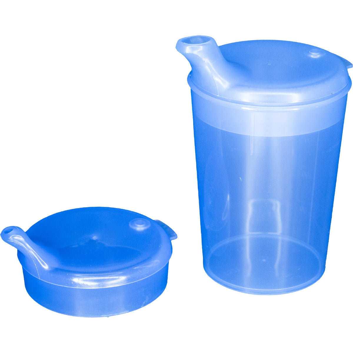 NITRAS sippy kopsæt, polypropylen, blå, 3 stk, 1 kop kapacitet 250 ml, 1 lågåbning 12x10 mm, 1 lågåbning 4x4 mm, æske med 50 sæt | Karton (1 pakke)