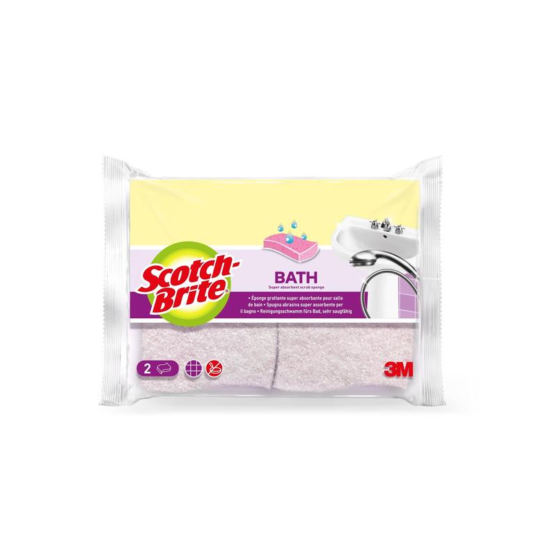 Scotch-Brite® Badeværelsesrengøringssvamp i naturfiber, pakke med 2 | Pakke (2 stk.)