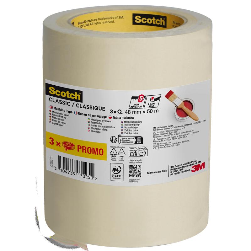 3M™ Scotch® Classic Masking Tape - Klæbende tape af høj kvalitet