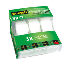 Scotch® Magic™ usynlig tape 3 ruller 19 mm x 7,5 m med hånddispenser | Pakke (3 ruller)