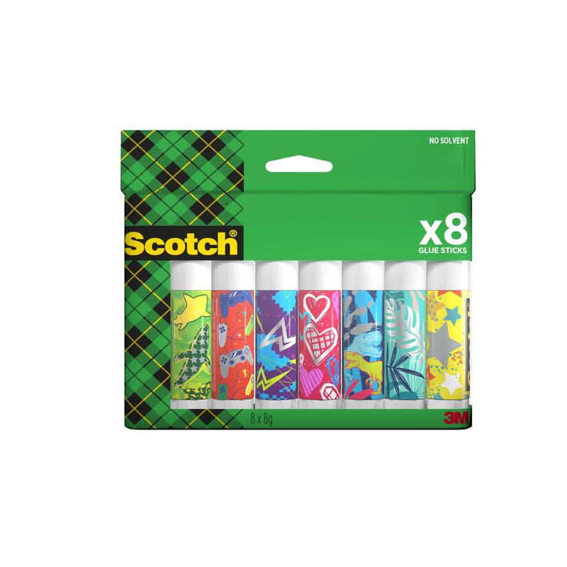 Scotch® Permanent Glue Stick, 8g, 8 pinde/pakning, 30 pakninger/etui | Pakke (8 stk.)
