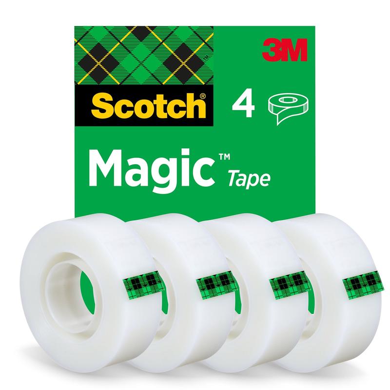 Scotch® Magic™ Invisible Tape 8-1933-4S, 19 mm x 33 m, 4 ruller/pakke | Pakke (4 ruller)