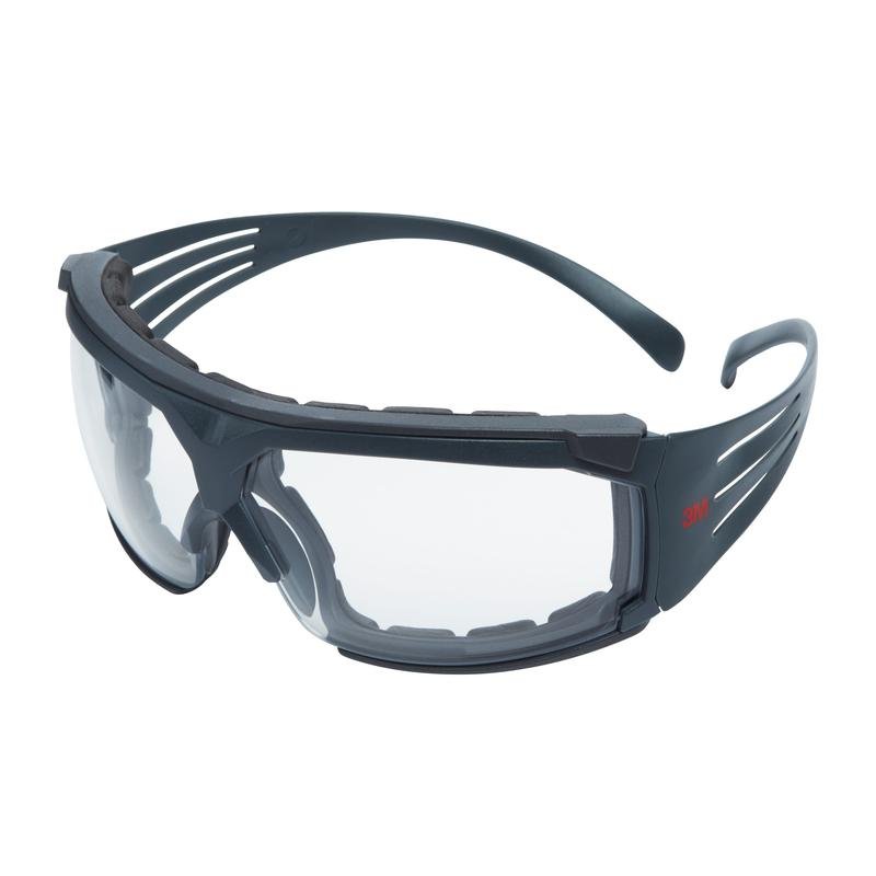 3M™ SecureFit™ 600 sikkerhedsbriller, grå stænger, skumstel, Scotchgard™ antidug/anti-ridsebelægning (K&N), klar linse, SF601SGAF/FI-EU | Pakke (1 stk)