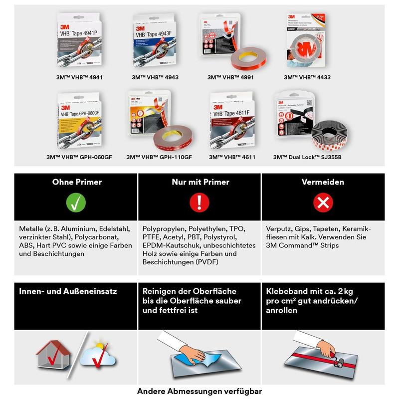 3M™ VHB™ Tape 4941 Grå - Højtydende selvklæbende tape