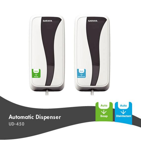 Saraya UD-450 desinfektions- og sæbedispenser (batterier ikke inkluderet) | 1 stk